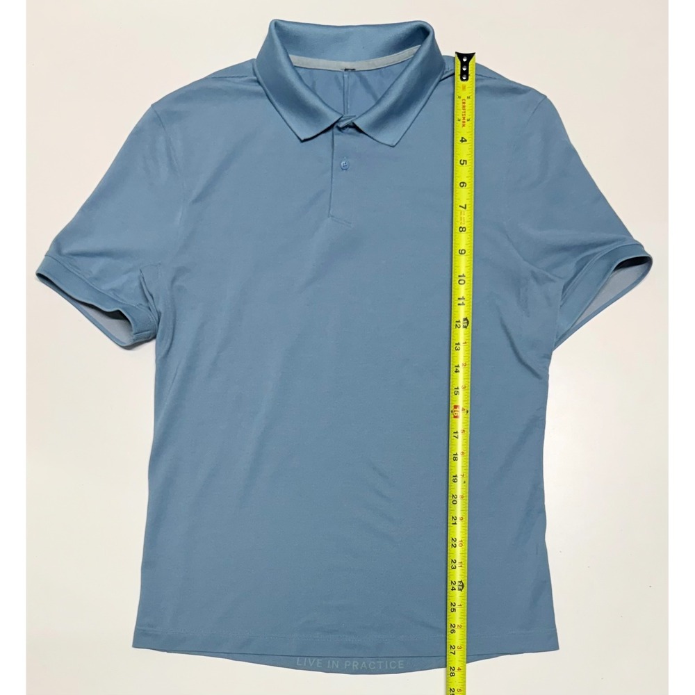 Lululemon Evolution Polo Shirt Mens Blue Short Sleeve Golf Athletic Top